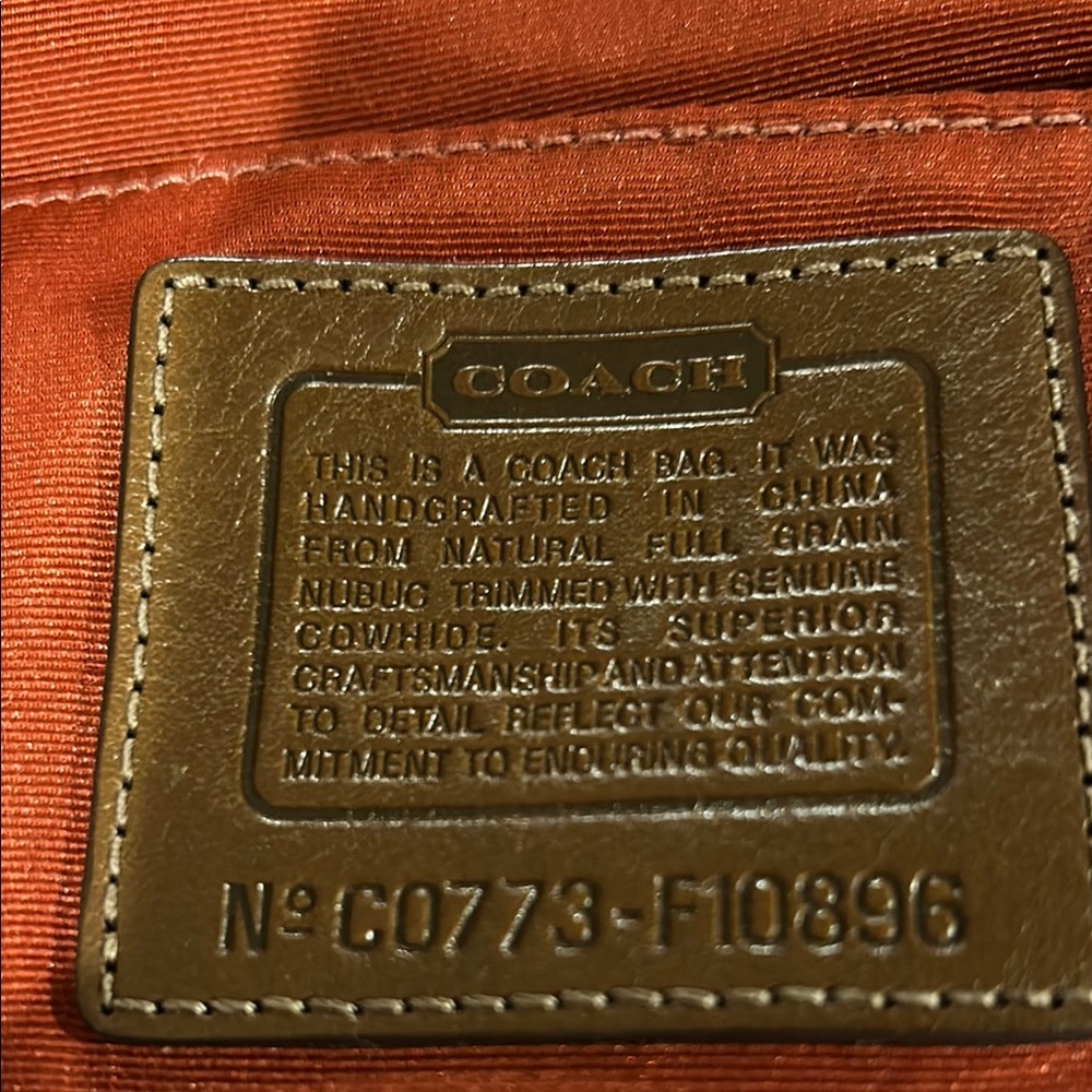 Vintage Coach Nubuc Leather Tan Crossbody Bag F10896 - Picture 10 of 10
